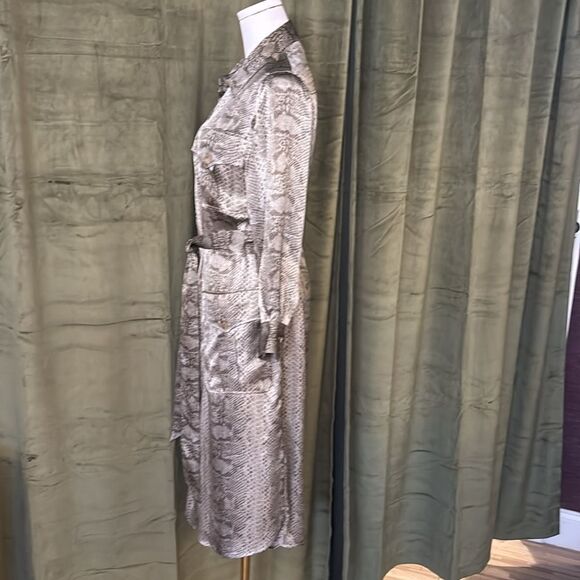 Ralph Lauren purple label 100% silkSnakeskin-Print Shirt Dress, US10 - Picture 8 of 11